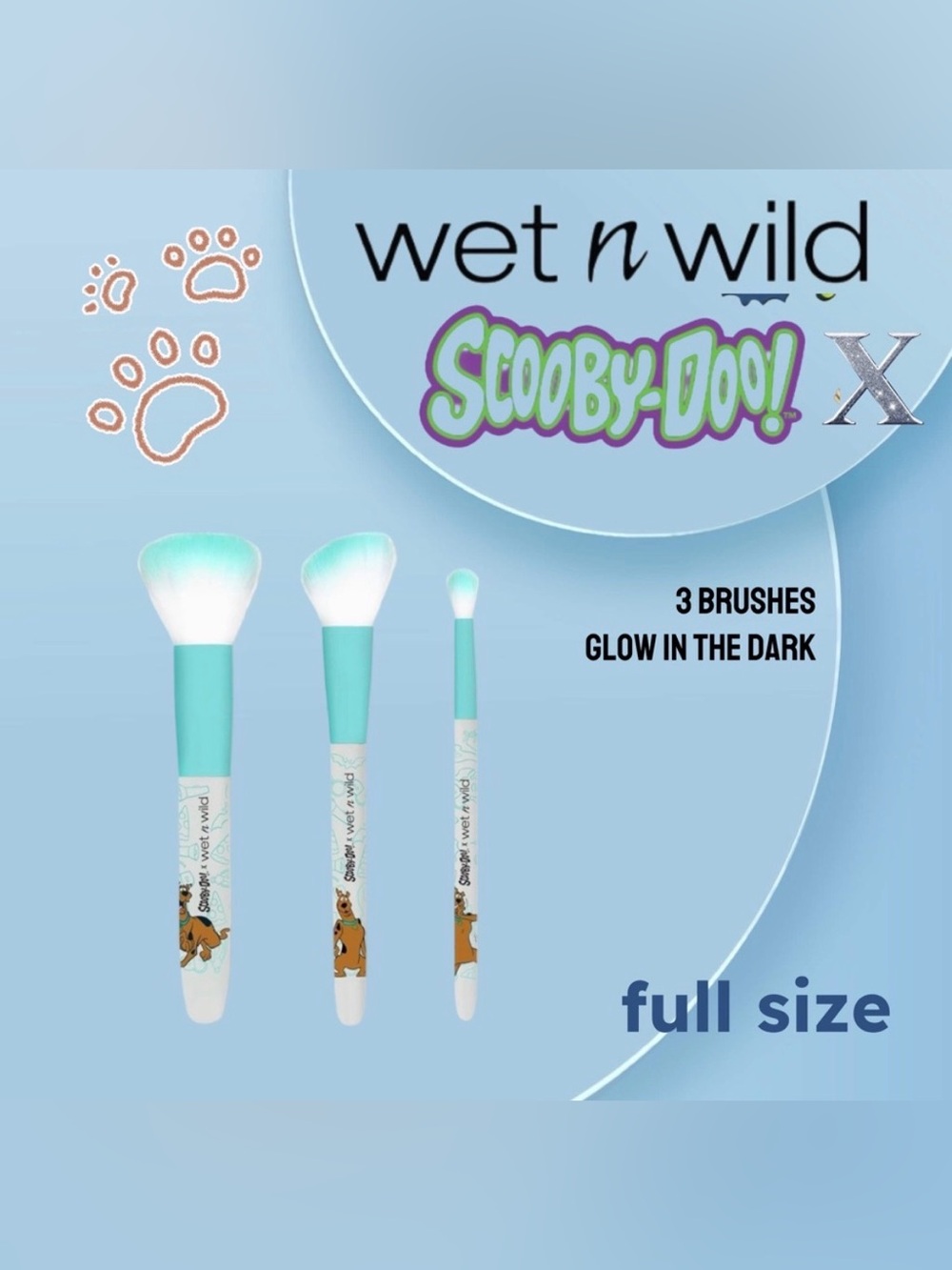 🇺🇸🆕📦NIB WET N WILD x SCOOBY-DOO! | Scooby Night 3 Piece Makeup Brush Set**